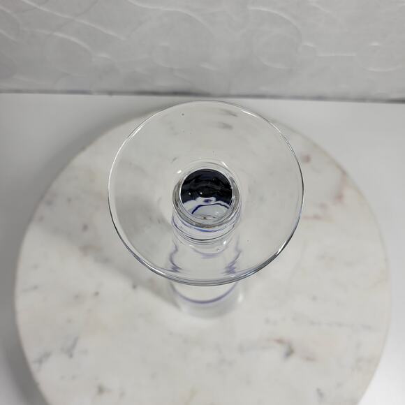 Pier 1 Swirline Pilsner Glass Pair 10" Cobalt Blue Handblown Set‎ of 2 - Picture 6 of 10